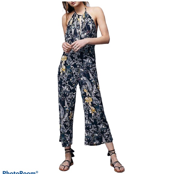 For Love & Lemons Cropped Floral Halter Jumper - Picture 1 of 9